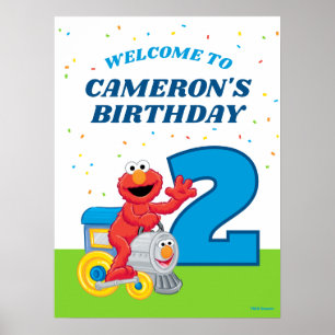 Sesame Street Elmo Chugga Chugga Two Two Birthday Poster