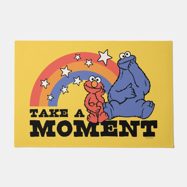 Sesame Street | Elmo & Cookie Take a Moment Doormat (Front)