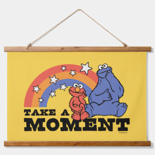 Sesame Street   Elmo & Cookie Take a Moment Hanging Tapestry