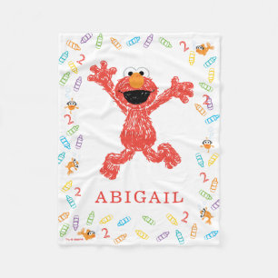 Sesame Street Elmo Crayon Birthday Fleece Blanket