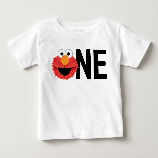 Sesame Street | Elmo Face I'm One Birthday Baby T-Shirt (Front)