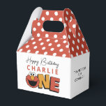 Sesame Street | Elmo - First Birthday Favor Boxes<br><div class="desc">Present your party treats in the cutest way! This delightful Personalized Elmo "Happy Birthday One" Favor Box is the ultimate way to package goodies for your little one's first birthday celebration. Featuring a vibrant red polka-dot top, Elmo's joyful face alongside the bold "ONE, " and a "Thank You For Coming!!"...</div>