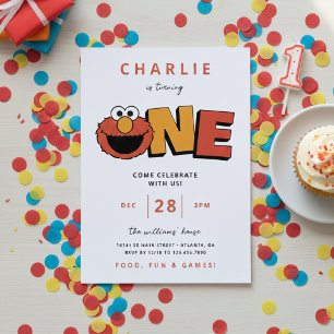 Sesame Street   Elmo - First Birthday Invitation