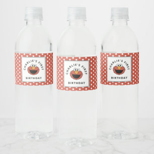 Sesame Street Elmo - First Birthday Water Bottle Label
