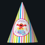 Sesame Street | Elmo Girl's Birthday Party Hat<br><div class="desc">Embrace your inner monster with these cute Elmo party hats. Elmo shines against a rainbow of stripes in this cute birthday design. Kids of all ages will love these colourful party hats featuring everyone's favourite Sesame Street character. Elmo has arrived and he's here to party in this fun, girly design!...</div>