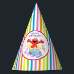 Sesame Street | Elmo Girl's Birthday Party Hat<br><div class="desc">Embrace your inner monster with these cute Elmo party hats. Elmo shines against a rainbow of stripes in this cute birthday design. Kids of all ages will love these colourful party hats featuring everyone's favourite Sesame Street character. Elmo has arrived and he's here to party in this fun, girly design!...</div>