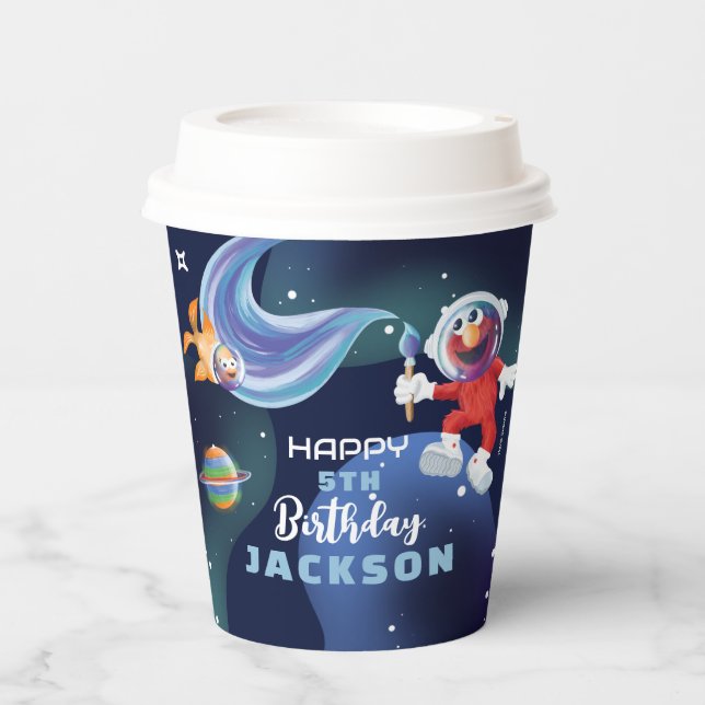 Sesame Street | Elmo Outer Space Happy Birthday Paper Cups (Front)