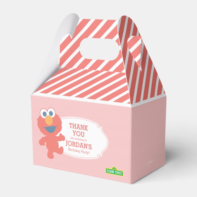 Sesame Street | Elmo - Pink Striped Favour Box (Front Side)