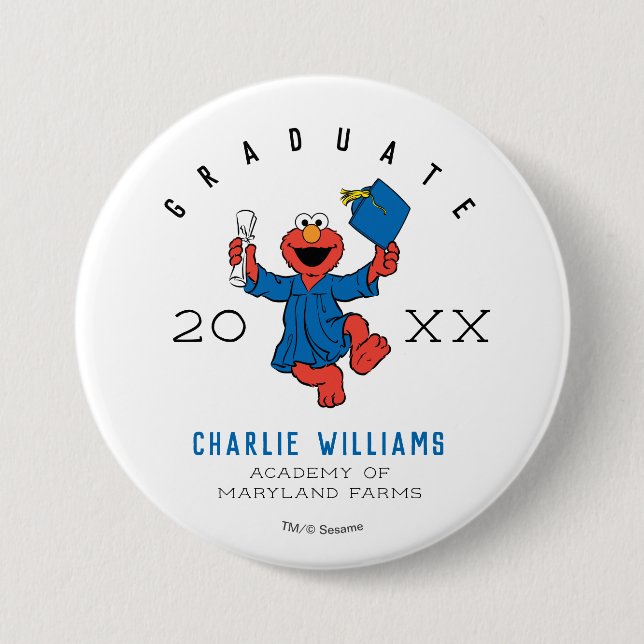 Sesame Street | Elmo Preschool Graduate 7.5 Cm Round Badge (Front)