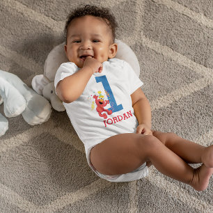 Sesame Street   Elmo - Rainbow 1st Birthday Baby Bodysuit