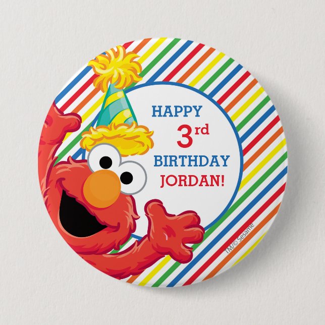 Sesame Street | Elmo - Rainbow Birthday 7.5 Cm Round Badge (Front)