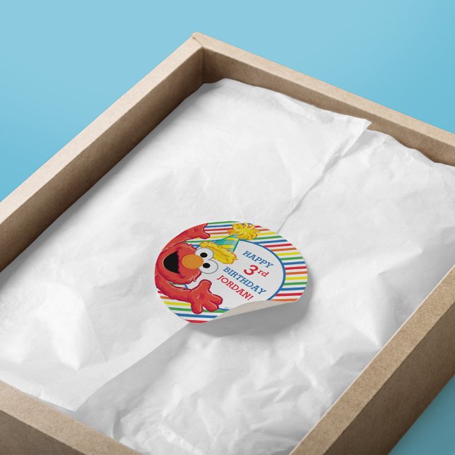 Sesame Street | Elmo - Rainbow Birthday Classic Round Sticker (Creator Uploaded)