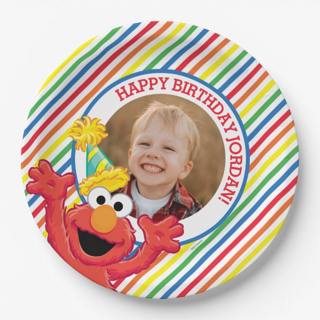 Sesame Street | Elmo - Rainbow Birthday Paper Plate (Front)
