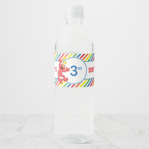 Sesame Street   Elmo - Rainbow Birthday Water Bottle Label
