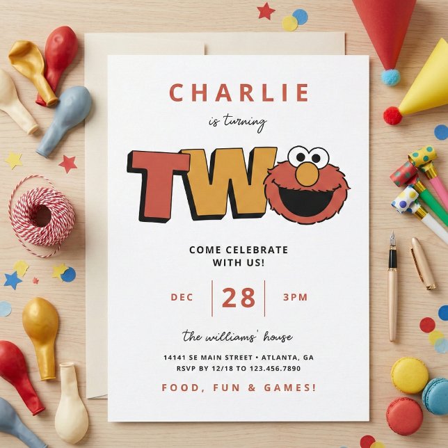 Sesame Street | Elmo - Second Birthday Invitation (Creator Uploaded)