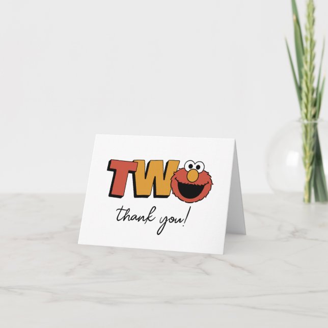 Sesame Street | Elmo - Second Birthday Thank You Card (Front)
