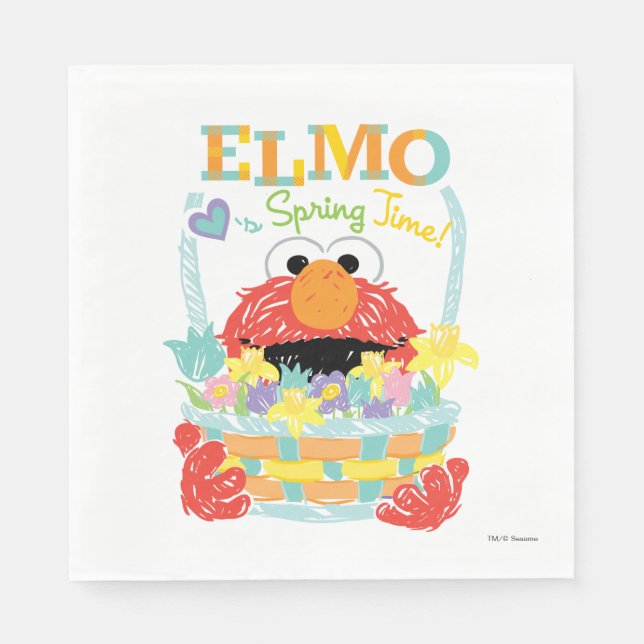 Sesame Street - Elmo | Spring Time Napkin (Front)