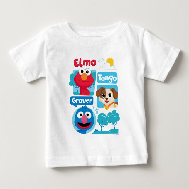 Sesame Street | Elmo, Tango, & Grover Park Graphic Baby T-Shirt (Front)