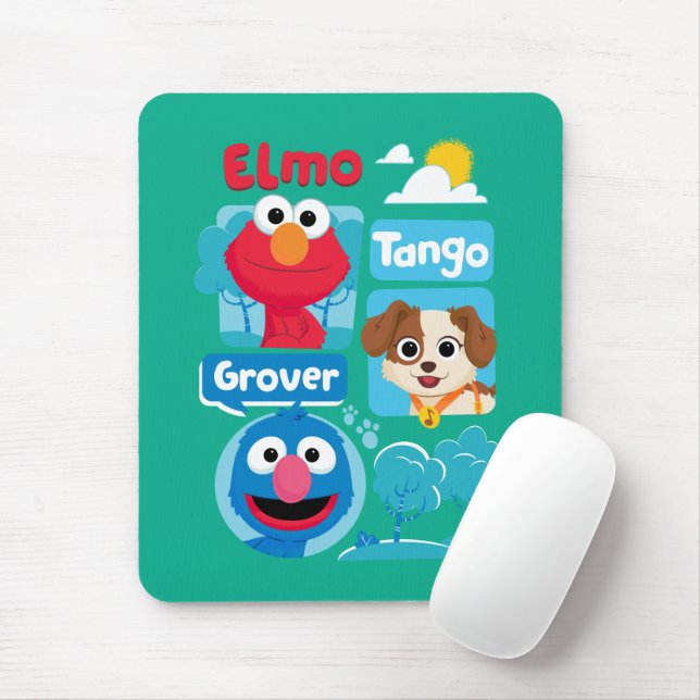 Sesame Street | Elmo, Tango, & Grover Park Graphic Mouse Pad (With Mouse)