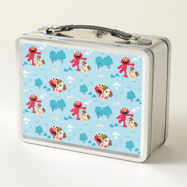 Sesame Street | Elmo & Tango Pattern Metal Lunch Box (Back)