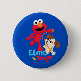 Sesame Street   Elmo & Tango Running 6 Cm Round Badge