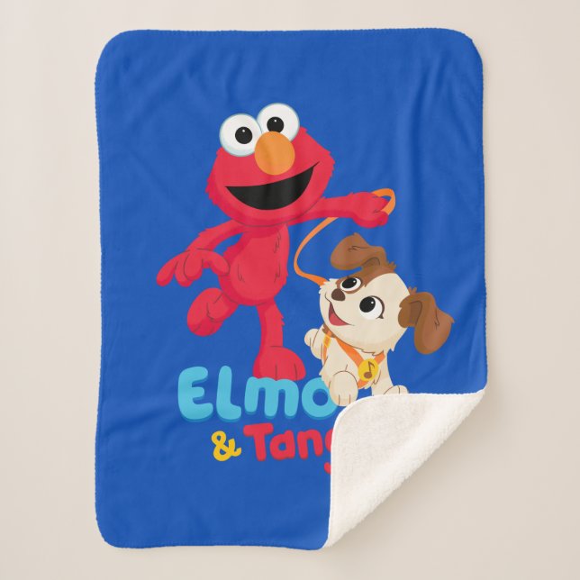 Sesame Street | Elmo & Tango Running Sherpa Blanket (Front)