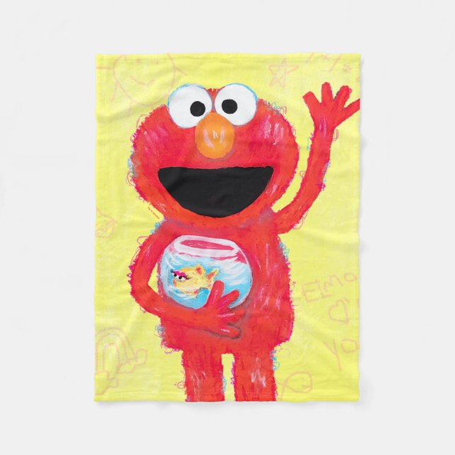 Sesame Street | Elmo with Goldfish Fleece Blanket (Front)