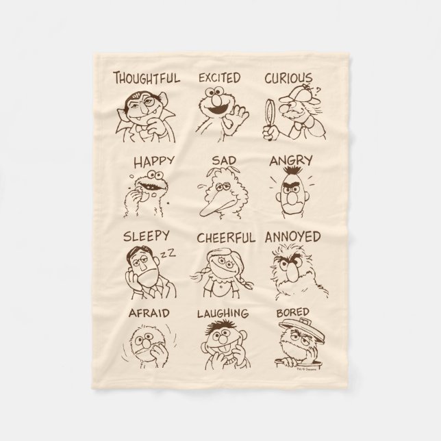 Sesame Street | Emotions & Feelings Fleece Blanket (Front)