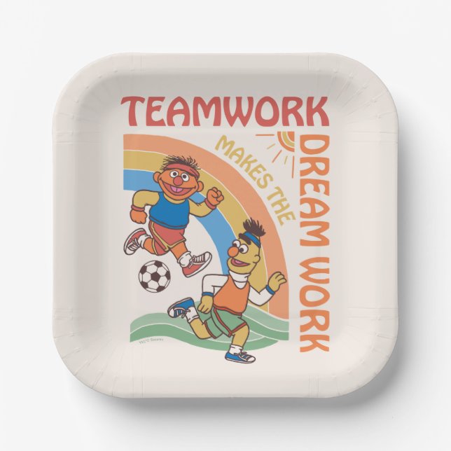 Sesame Street | Ernie & Bert Teamwork Paper Plate (Front)