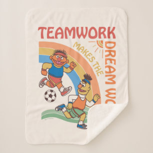Sesame Street   Ernie & Bert Teamwork Sherpa Blanket