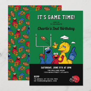 Sesame Street Football Birthday Invitation