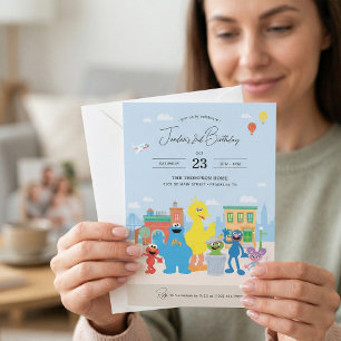 Sesame Street Friends Kids Birthday Invitation