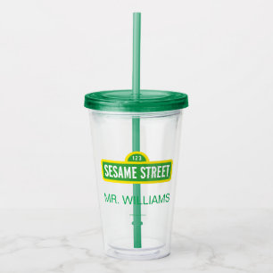 Sesame Street   Full Color Logo   Add Your Name Acrylic Tumbler