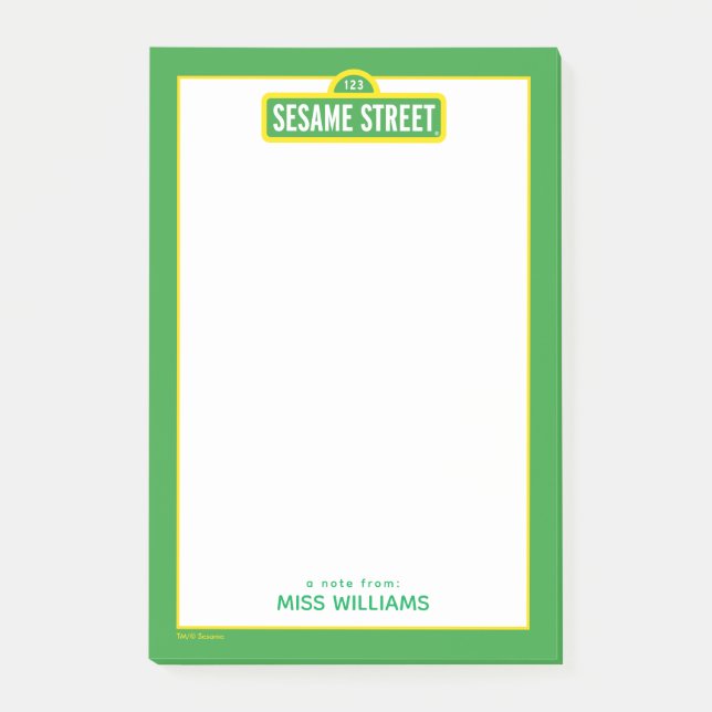Sesame Street | Full Colour Logo | Add Your Name Post-it Notes (Front)
