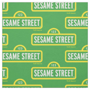 Sesame Street   Full Colour Logo Fabric