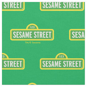 Sesame Street   Full Colour Logo Fabric