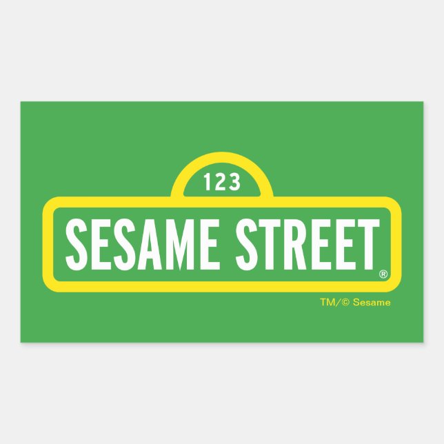 Sesame Street | Full Colour Logo Rectangular Sticker (Front)