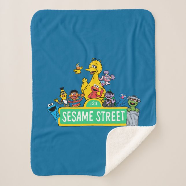 Sesame Street | Full Colour With Pals Sherpa Blanket (Front)