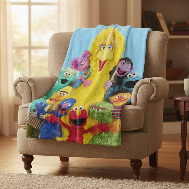 Sesame Street | Fun Colourful Pals Portrait Fleece Blanket (Creator Uploaded)