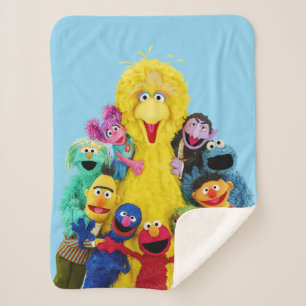 Sesame Street   Fun Colourful Pals Portrait Sherpa Blanket