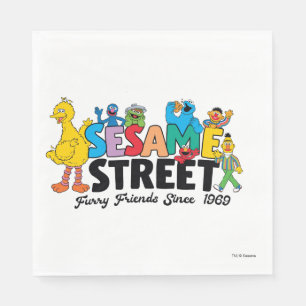 Sesame Street   Furry Friends Since 1969 Napkin