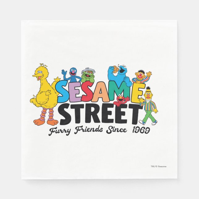 Sesame Street | Furry Friends Since 1969 Napkin (Front)