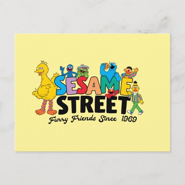 Sesame Street | Furry Friends Since 1969 Postcard (Front)