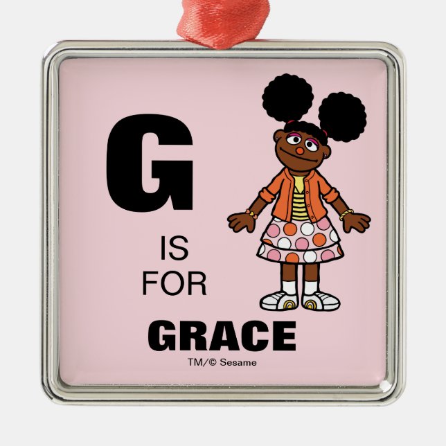 Sesame Street | Gabrielle Add Your Name Metal Ornament (Front)
