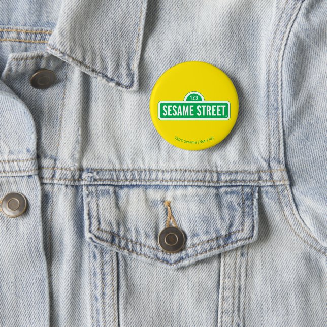Sesame Street | Green Logo 6 Cm Round Badge (In Situ)