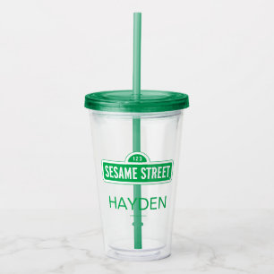 Sesame Street   Green Logo   Add Your Name Acrylic Tumbler