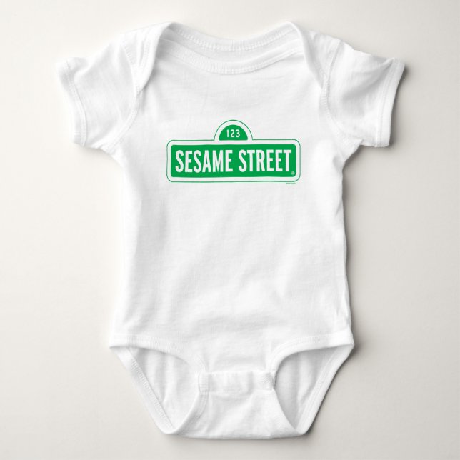 Sesame Street | Green Logo Baby Bodysuit (Front)