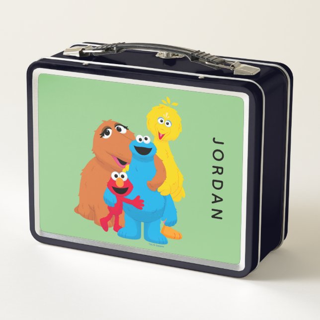 Sesame Street | Group Hug | Add Your Name Metal Lunch Box (Back)