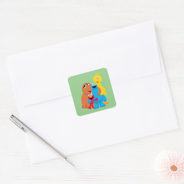 Sesame Street | Group Hug Square Sticker (Envelope)