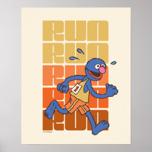 Sesame Street   Grover Runs Poster
